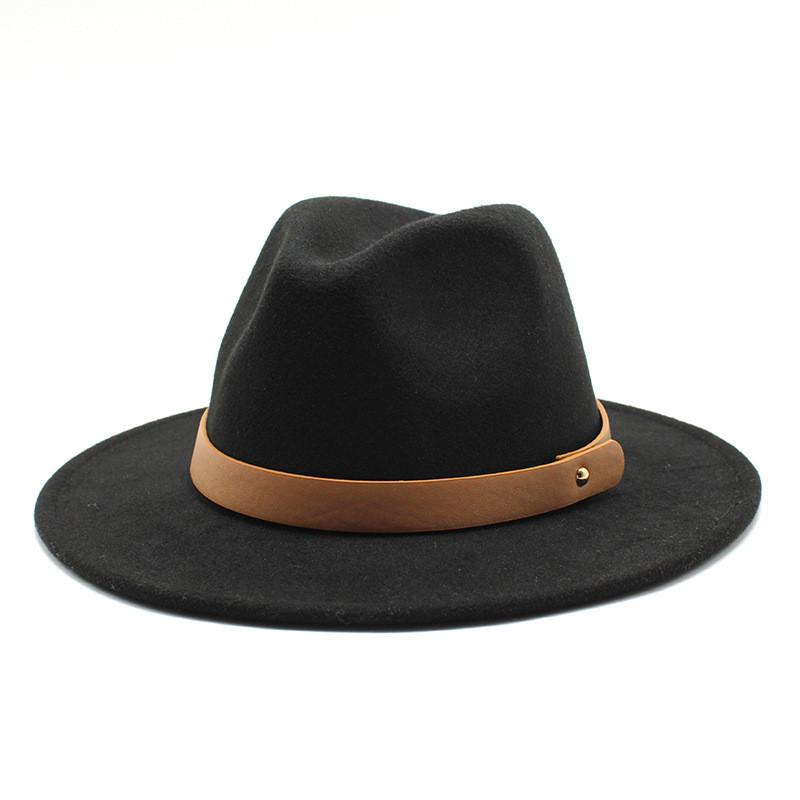 Classic Fedora Hat With Wide Brim For Women Men Fall Winter Fashion Accessory