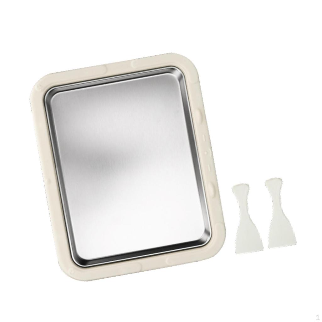 Ice Cream Maker Yogurt Rolls Tray DIY Fun Parent Child Activities Stainless Steel Multipurpose