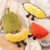 Cartoon Fruit Series Plush Doll Cute Vegetable Corn Eggplant Pitaya Peach Pear Banana Watermelon Plush Toy Home Decor