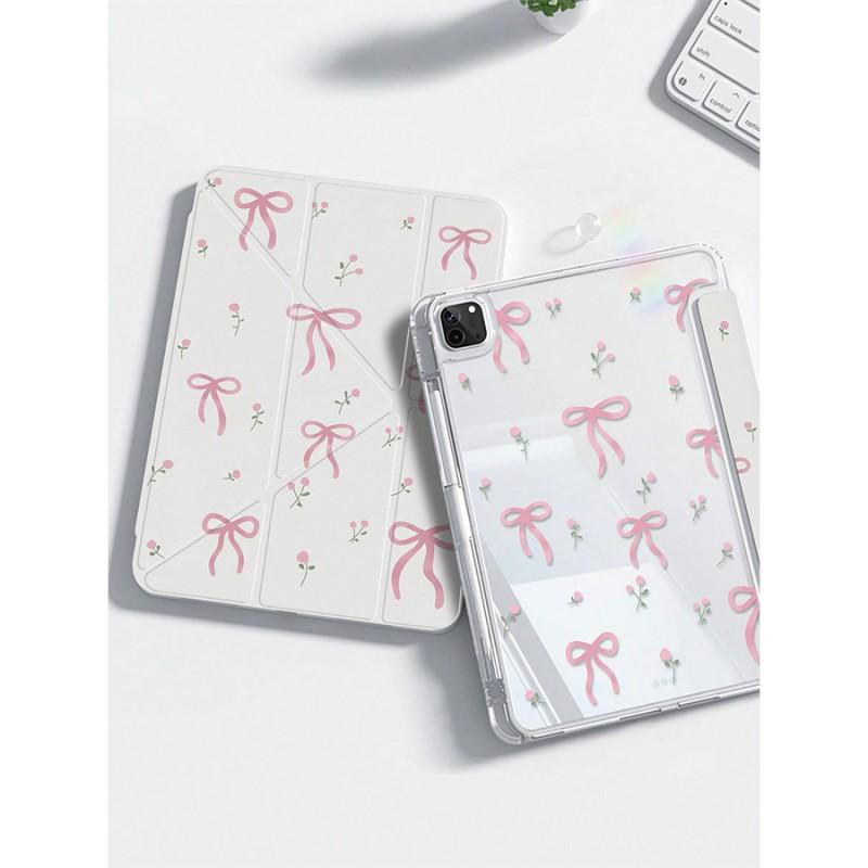 IPad Air 8 Case 10.9 Inch Acrylic Flip Cover With Pen Slot Shockproof Stand Magnetic Sleep Function Cartoon Animal Design