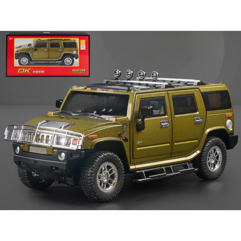 

1/18 HUMMER H2 Highway 61 SUV литая модель автомобиля звук свет симуляция детский подарок 1/18-Size:28*11*12cm зелёный