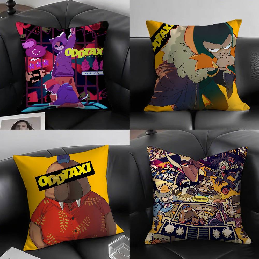 Mystery Animated Movie O-Odd Taxi Pillow Case Sofa Cushion Cover Room Home Decoration