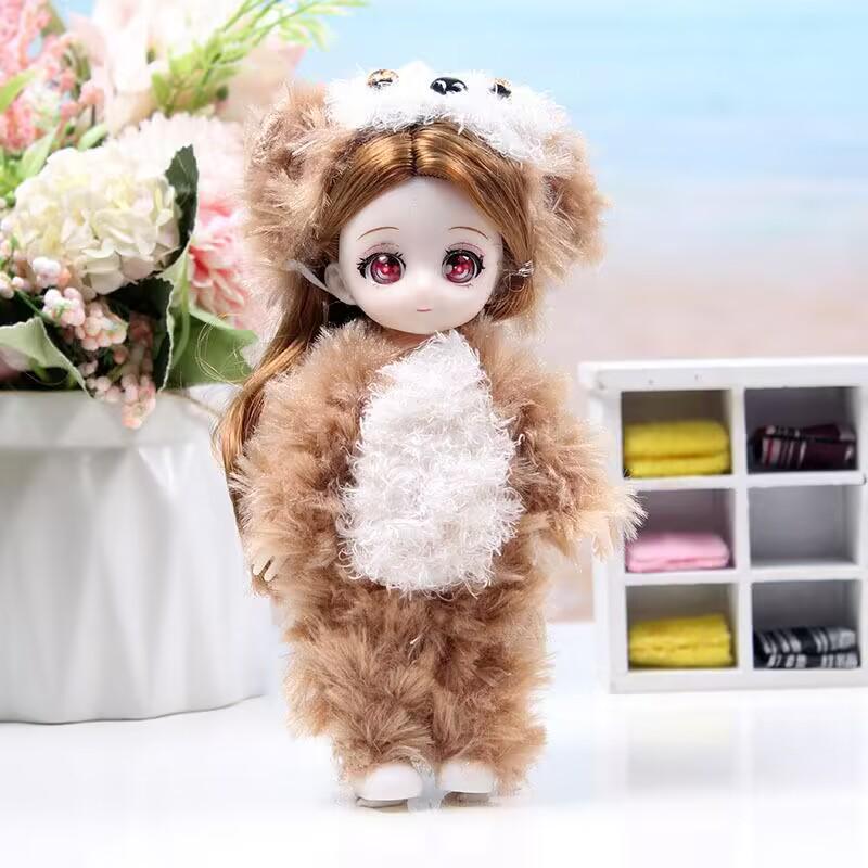 17cm Multi-jointed Doll with Replaceable Clothes - Princess Hengchao Hand-painted Playhouse Figure