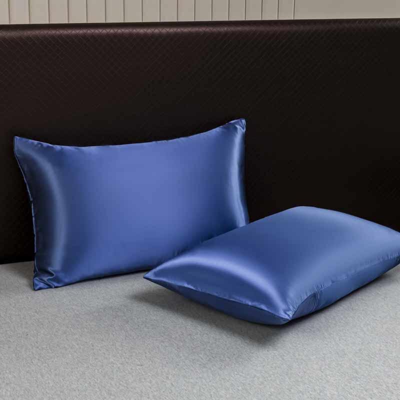 Luksuriøst sateng 4-delt ensfarget sengetøysett Laken + Overlaken + Putetrekk Elegant vasket silkelignende sengetøy