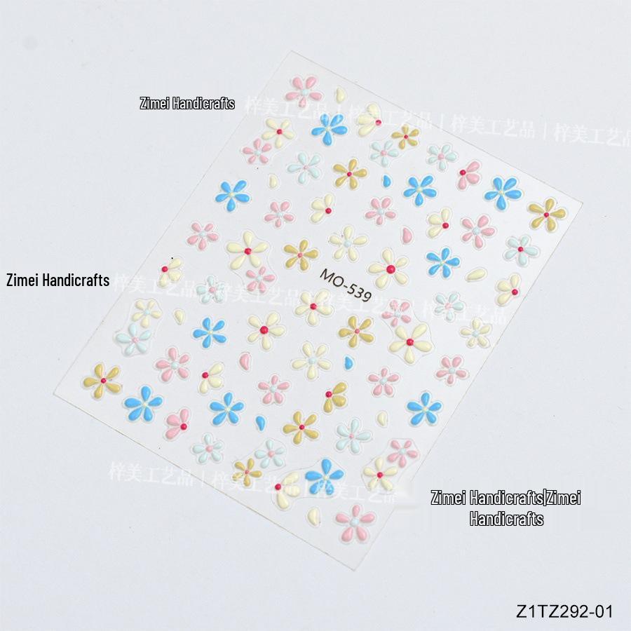 

3D Ice Flower Nail Art Stickers - Embossed, Hollow Design for a High-End, Trendy Look