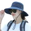 1Pc Summer Big Brim Sun Hat For Female Seaside Sun Protection UV Beach Cap Japanese Wild Fisherman Hat with Windproof Rope Gifts
