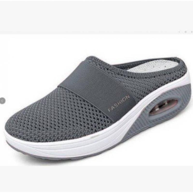 Coarse net summer new lazy one-pedal bag head mesh slippers women's simple wedge heel drag