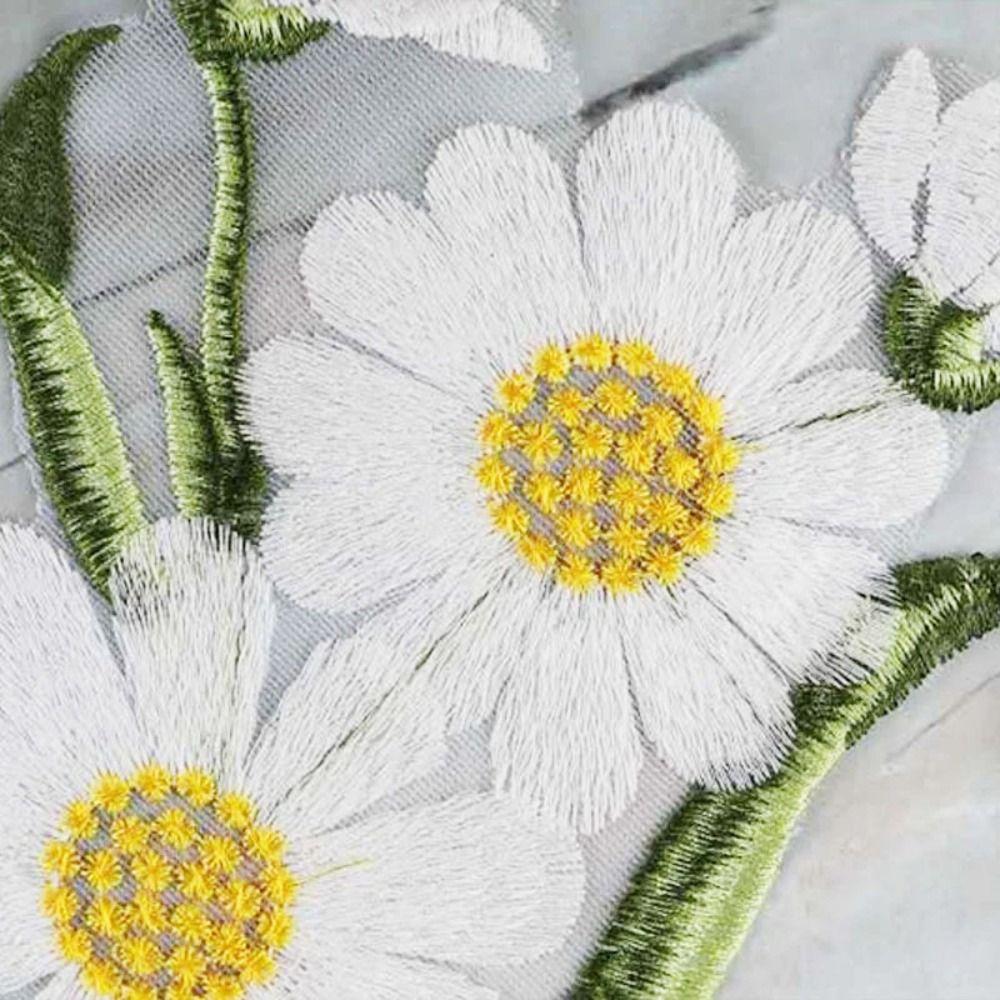 Elegant Flower Embroidered Patches Exquisite Clothes Patches DIY Clothing Applique  Sewing