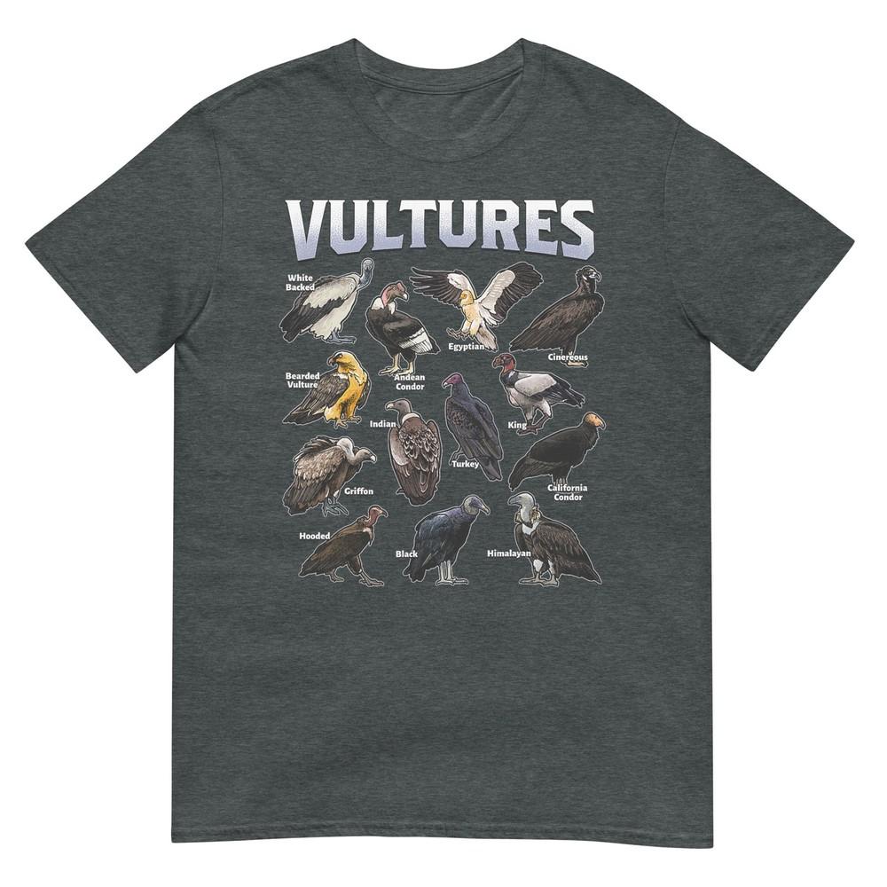 Vulture Species Guide Illustration Birdwatching Design Tshirt