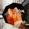 Adorable Cat with Fish Print Umbrella: Perfect for Outdoor Adventures, Auto-Opening & Closing, Lightweight and Durable, Ideal as a Gift 187