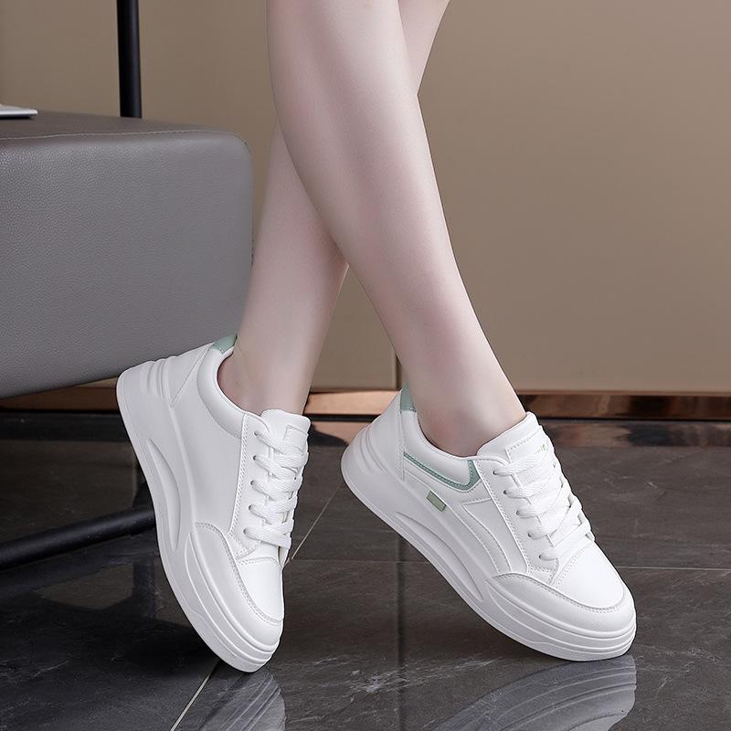 Buty codzienne damskie wiosna nowe buty na deskorolkę skórzana powierzchnia białe buty damskie wersja koreańska wszechstronne ins buty damskie