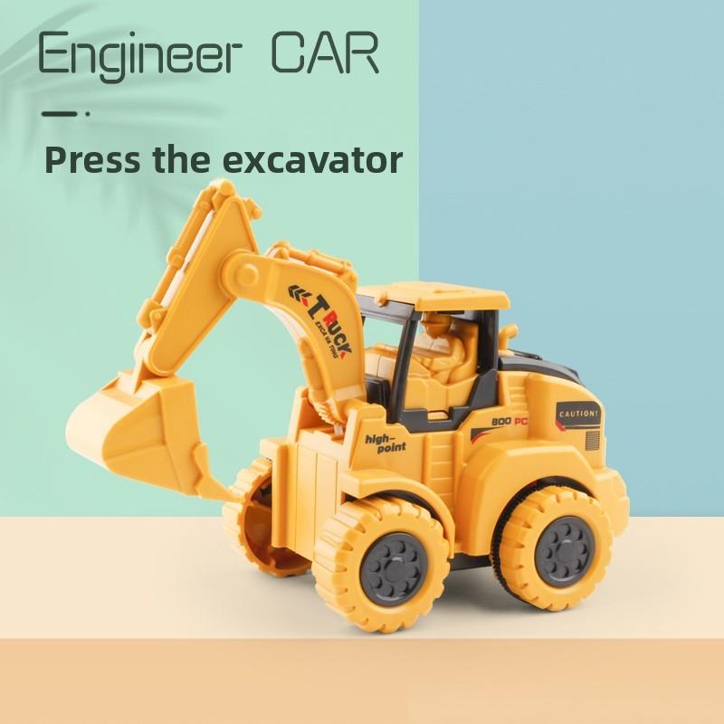 Construction Vehicle Excavator Toy With Inertia Pull Back For Play Interactive