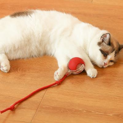 Pelota eléctrica para gatos, juguete interactivo inteligente recargable con cola falsa y rueda automática para entrenar perros y gatos, imitando a un ratón