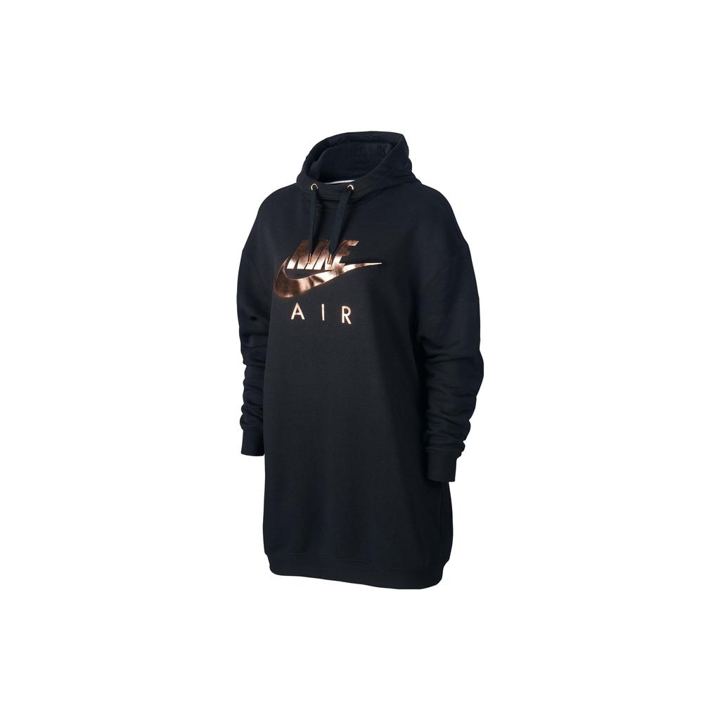 Nike Logo Print Drawstring Hooded Sweatshirt Women Sweatshirt Black CJ5002-010