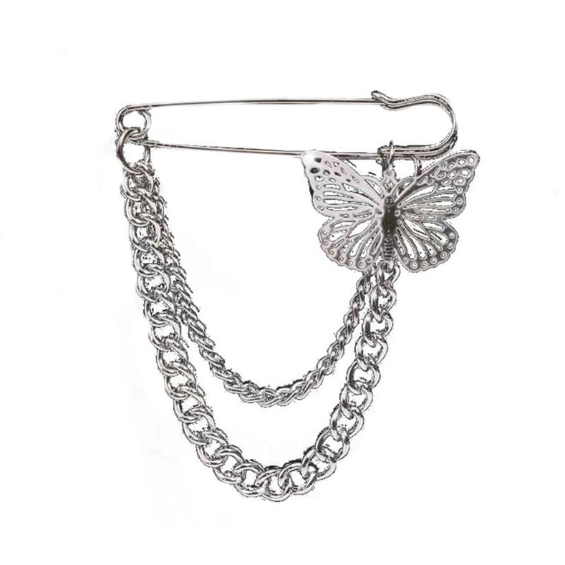 Versatile Metal Butterfly/Star Chain Brooch Trousers Waistband Safety Pins Hole Shoe Buckle Stylish Sweater Shawl Clip