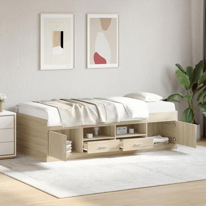 VidaXL Lit de Jour avec Tiroirs, Canapé-lit, Lit de Repos, Meuble de Salon Chambre à Coucher, Moderne, Chêne Sonoma 90x200cm 3280246