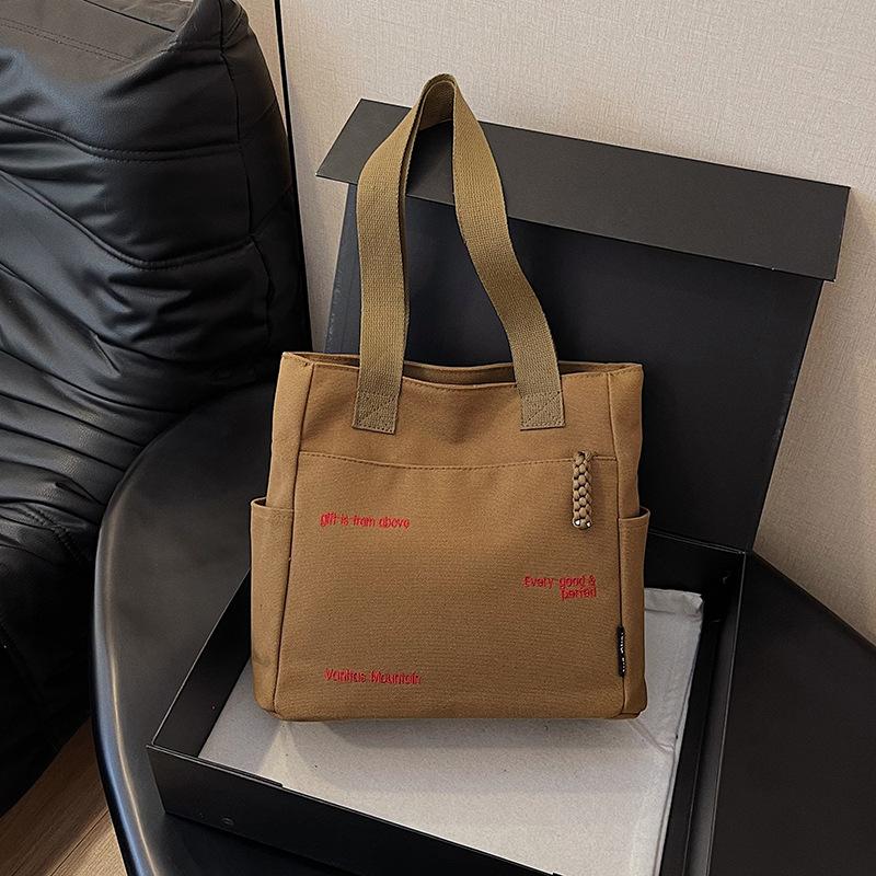 Borsa a Tote alla Moda di Grande Capacità per il Pendolarismo Borsa Casual in Tela Borsa a Spalla Singola