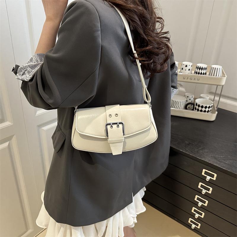 Fashi Lock Design Pu Schultertaschen für Damen Einfache Lässige Damen Achseltasche Pendler Einfarbige Damen Handtaschen Geldbörse