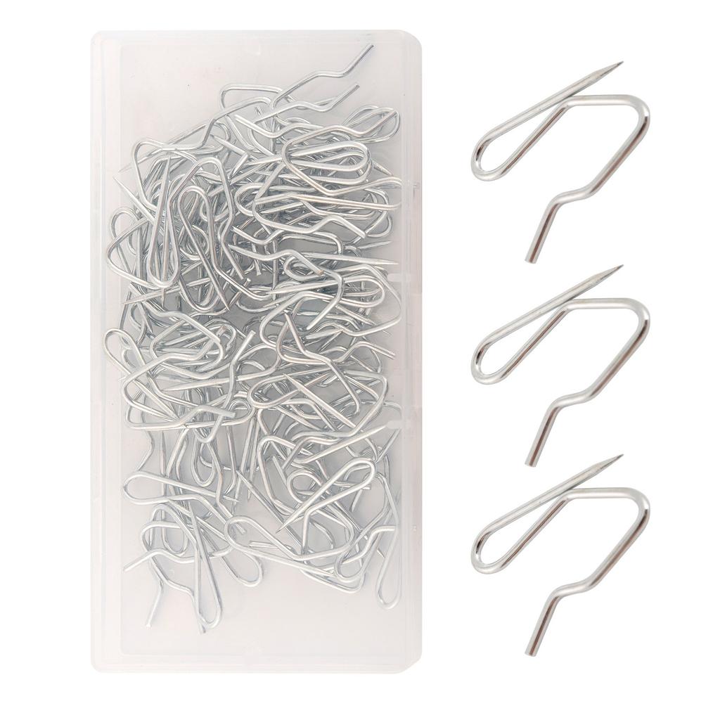 60 st Kraftiga Metallgardinkrokar Rostfria Draperinålar Multifunktionella Gardinnålar för Veckbandsgardiner i Hem