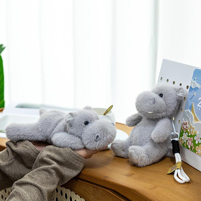 Palm Treasure Series Plush Toy Doll Cute Hippo Simulation Animal Children's Cartoon Doll Keychain