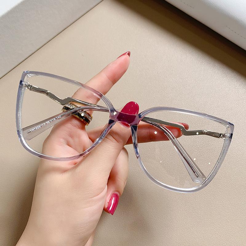 New Fashion Cat Eye Eyeglasses For Women Myopia Anti Blue Light Optical Glasses Minus 2 3 Distance