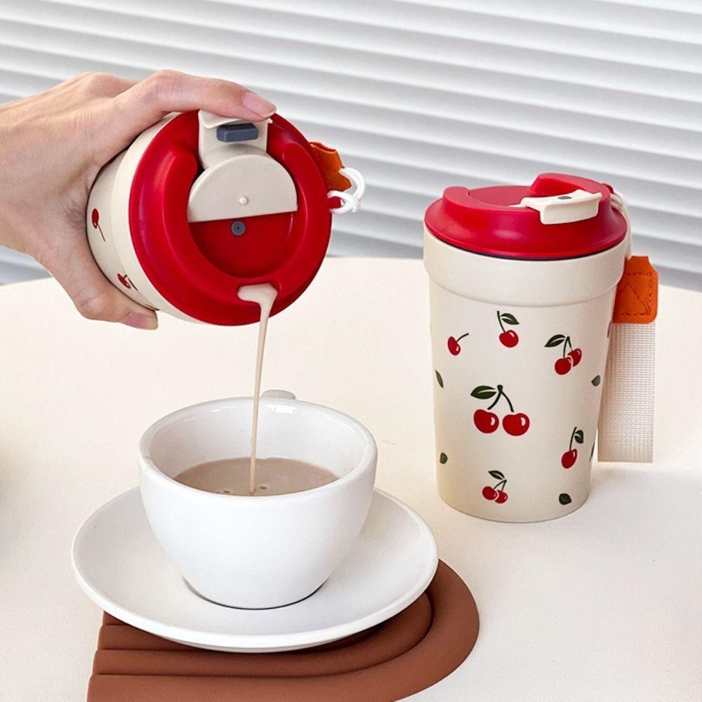 Lekvrije Waterbeker Kers Plastic Bekers Draagbare Koffiebeker Student
