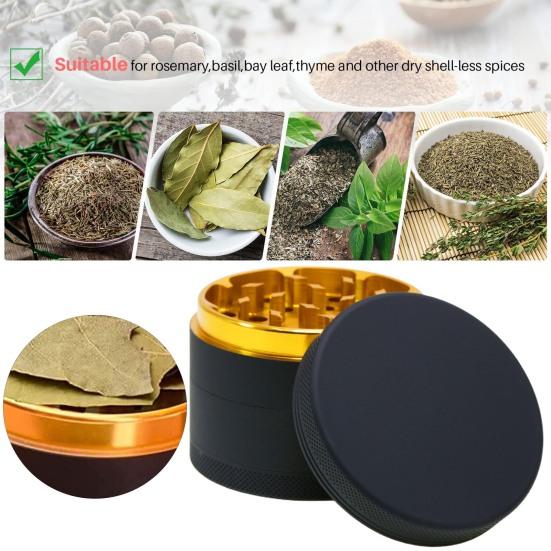 Spice Grinder Manual Food Grade Anti-crack Round Aluminum Alloy Labor-saving Better Tightness Easy Molding Process Sharp Cutting