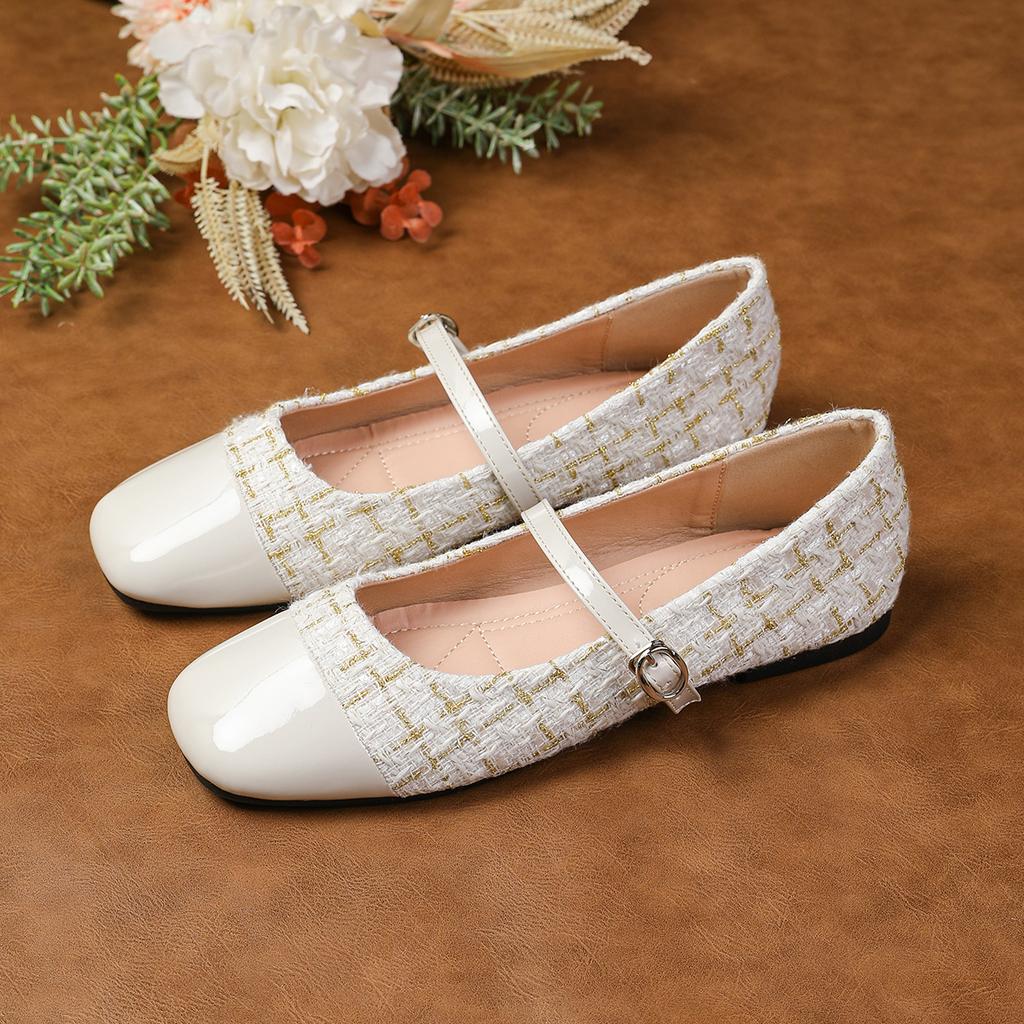Fashion Flat Shoes for Women 2025 Spring and Autumn Mary Jane French Flat Shallow Mouth Plus Size Women's Shoes Ladies Loafers Women