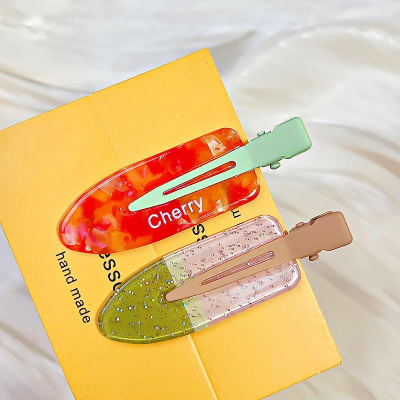 2 Stück/Packung Süße Bunte Cartoon Frucht Spurlos Haarnadeln Für Mädchen Niedliche Haarspangen Haarspangen Haarklammern Schöne Haaraccessoires