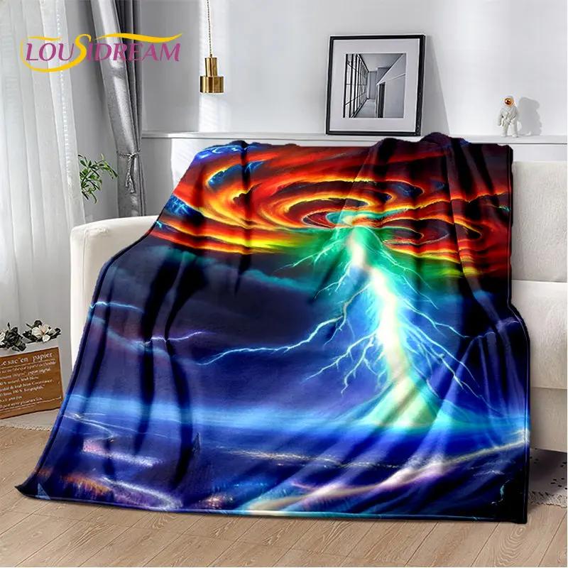 3D Natural ,Tornado, Cloud Soft Plush Blanket,Flannel Blanket Throw Blanket for Living Room Bedroom Bed Sofa Picnic Kids Office