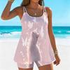 Costum de baie pentru femei Tankini 2 piese Costume de baie Model cu fluturi și flori Costume de baie pentru vacanță
