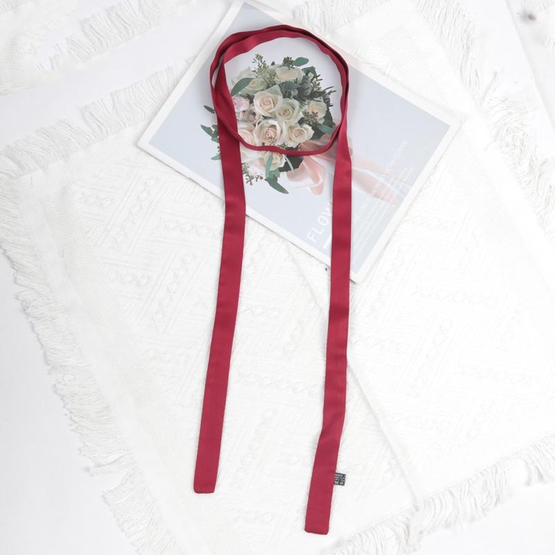 160cm X 2.5cm Women Long Solid Color Skinny Silk-Like Scarf Tie Anti-Wrinkle Carves Wraps Satin Ribbons Headbands Neckerchief