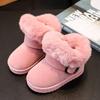 Girls Faux Fur Winter Boots For Girls Thick Warm Children's Plush Boots PU Leather Teenager Girl's Snow Boots Casual Boy's Cotton Shoe
