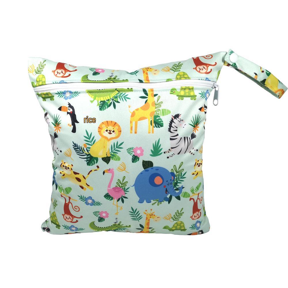 SGS Certified Baby Diaper Bag - Cartoon Pattern, Washable, Wet/Dry Storage