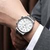Watch Large Dial Three Eyes Men'S Watch Calendar Quartz Watch Fashion Steel Belt Watch Men'S