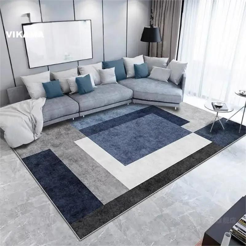 Nordischer Schlichter Kristall-Samt Teppich Wohnzimmer Schmutzabweisend Schlafzimmer Sofa Couchtisch Matte Schlafzimmer Bettseite Rutschfeste Matte