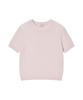 JE NE SAIS QUOI Sheer Cashmere Blended Crew Neck Short Sleeve Knit_Pale Pink