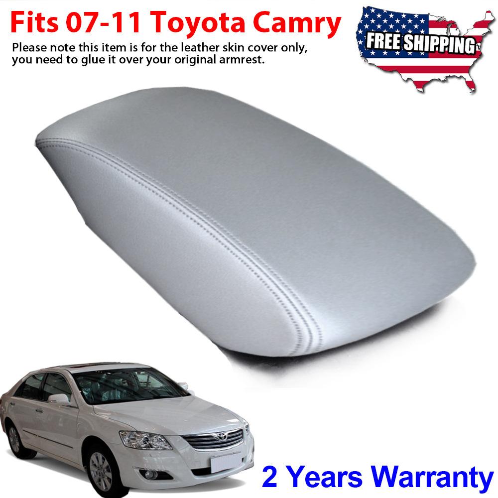 

Для Toyota Camry 2007 2008 2009 2010 2011 автомобиль кожа центральная консоль крышка подлокотник коробка замена защитная накладка крышка серебряный