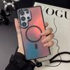 Gradient Hand Wrist Strap Case for Samsung 25 24 Ultra S23 Plus 24 FE A55 A35 A25 A16 Case for Magsafe Wireless Charging Cover