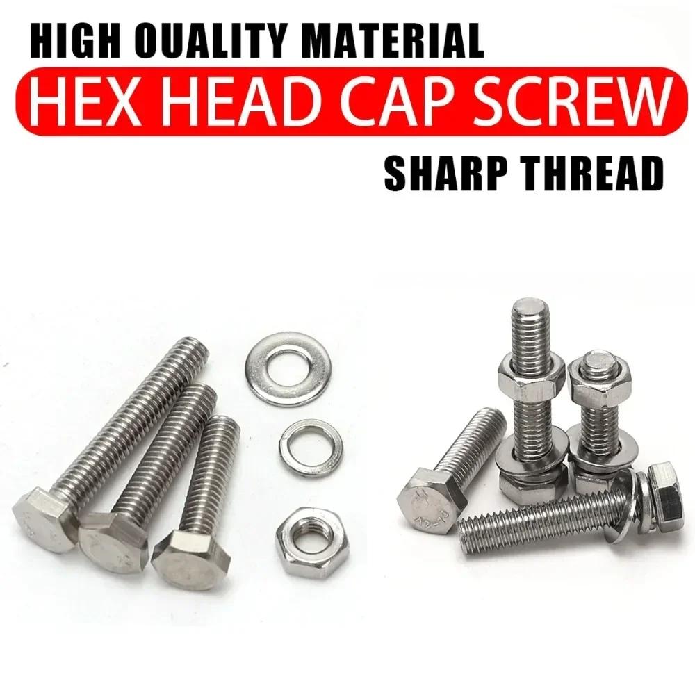 360pcs Stainless Steel Hex Bolt and Nut Set,sizes M5/M6/M8,lengths:16mm,20mm,30mm,40mm,suitable for household and industrial use
