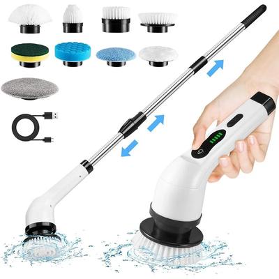Electric Bathroom Cleaning Brush 9-in-1 Wireless Household Rotation Cleaning Brush for Bathroom Kitchen Toilet Cleaning Scrubber