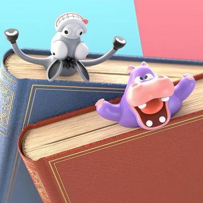3D Animal Bookmark Cute PVC Kids Readers Fun Cartoon Character Bookmarks for Desk Decor Birthday Christmas