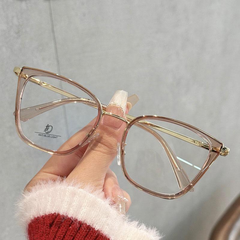 Material Women'S Glasses Frame Cat Eye Shape Blue Light Blocking Glasses Man European American Eyeglass Frames For Women