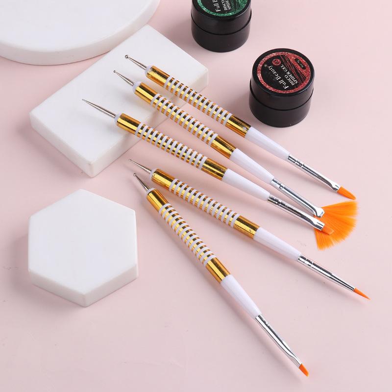 Buy 5 Pcs/Set Nail Art Pen 2 In 1 Double Ends Dotting Drawing Painting