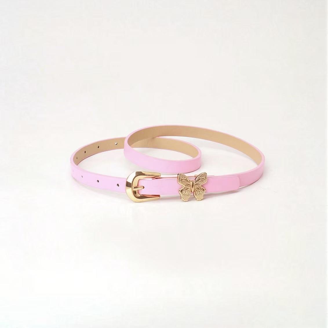 Elegant Pearl Buckle Corset Belt: Soft Leather Waistband for Dresses & Sweaters розовый