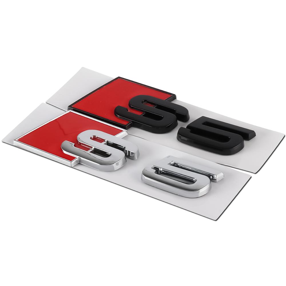 Car Body Rear Trunk ABS S3 S4 S5 S6 S7 S8 Badge Sticker Decor Auto Emblem Modification Accessories For Audi A3 A4 B8 8P A6 C7 8V