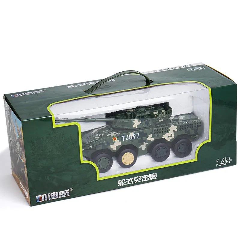 1: Modelo de tanque com rodas de liga leve 32, ornamento de modelo simulado estilo militar, caixa de presente com embalagem original, atacado