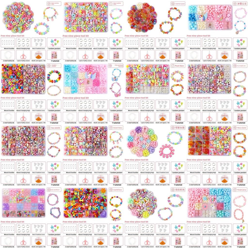 Children Bead Crafting Set Colorful Plastic Materials Handmade Accessories Gift