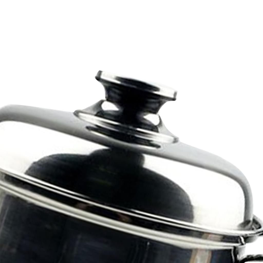 Garnek ze stali nierdzewnej, gruby, dużej pojemności, z pokrywką, 2 uchwytami, równomiernie nagrzewający, kompatybilny z kuchenką gazową i indukcyjną