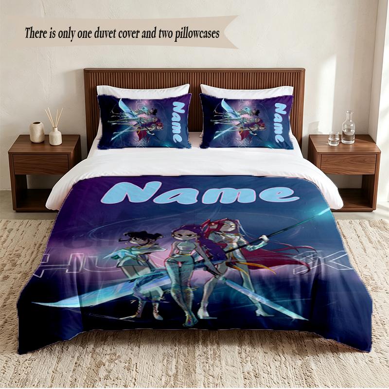 HUNTRIX Personalisierte Individuelle Name 3-teiliges Bettwäsche-Set Weiches Bettbezug-Set Für Schlafzimmer Heimdekoration